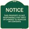 Signmission This Property Is Not Responsible for Theft or Damage to Vehicles or Contents, A-DES-G-1818-22809 A-DES-G-1818-22809 - alternate 1